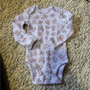 Floral Long Sleeve Baby Onesie